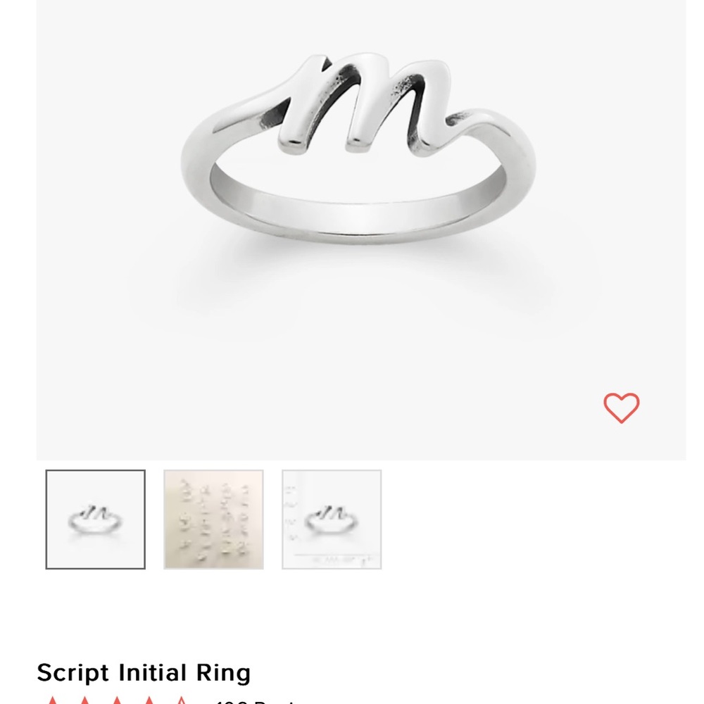James Avery M initial ring
